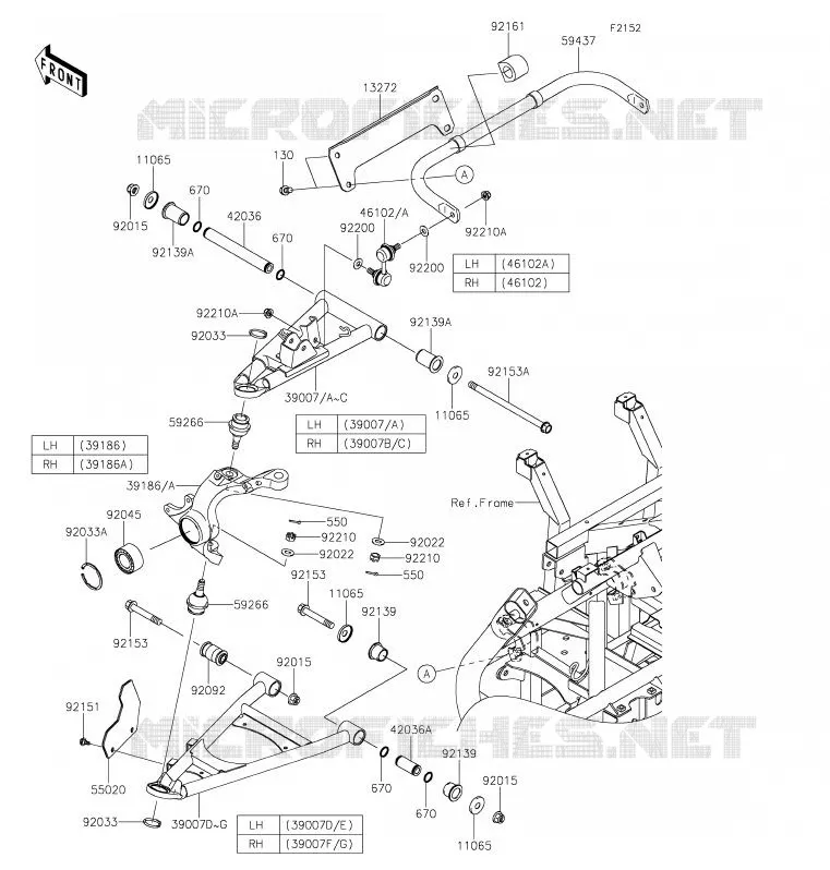 AMORTISSEUR AVANT Kawasaki SSV 800 2020 TERYX  KRF800GLF