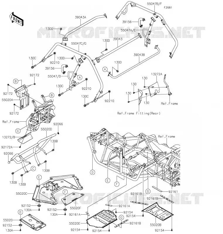 PROTECTION/CHASSIS CAB Kawasaki SSV 800 2020 TERYX  KRF800HLF
