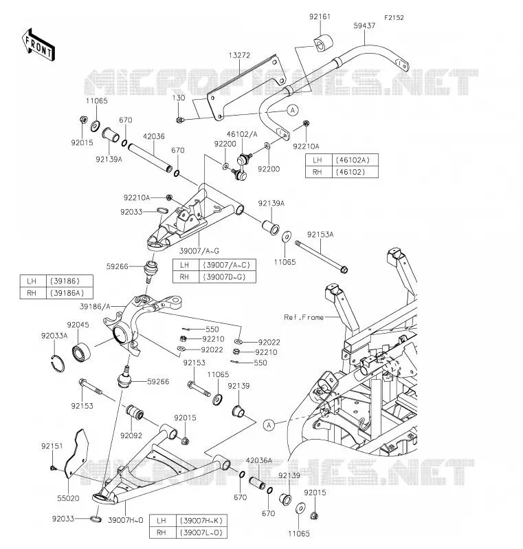 AMORTISSEUR AVANT Kawasaki SSV 800 2020 TERYX4  KRT800GLF