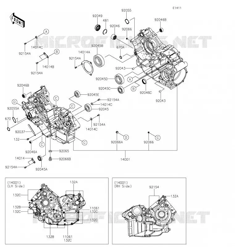 CARTER MOTEUR(S) Kawasaki SSV 800 2020 TERYX4  KRT800GLF