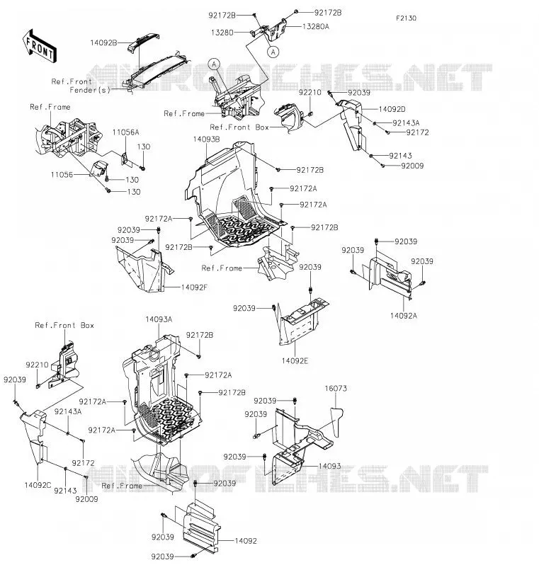 PIECE DE CADRE(AVANT) Kawasaki SSV 800 2020 TERYX4  KRT800GLF