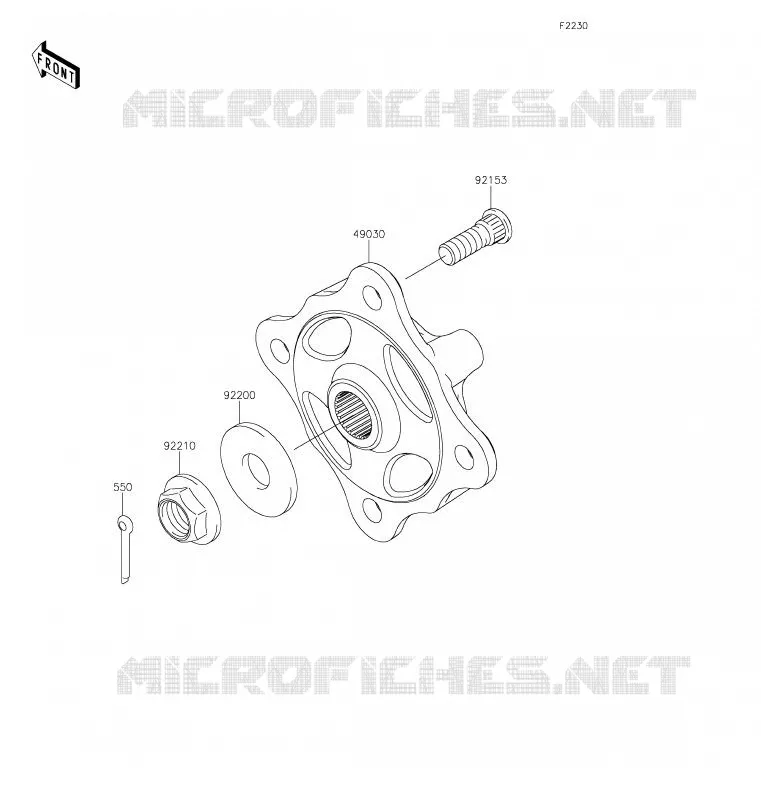 MOYEU AVANT/FREIN Kawasaki SSV 800 2020 TERYX4  KRT800GLFA