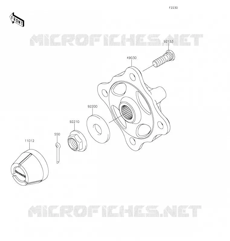 MOYEU AVANT/FREIN Kawasaki SSV 800 2020 TERYX4  KRT800HLF