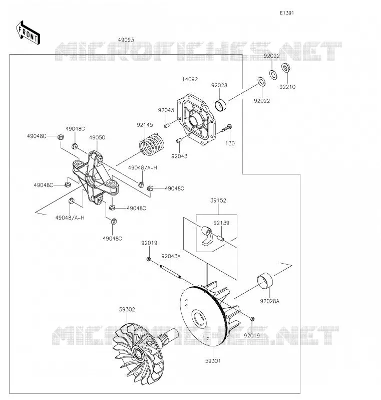 VARIATEUR Kawasaki SSV 800 2020 TERYX4  KRT800HLF