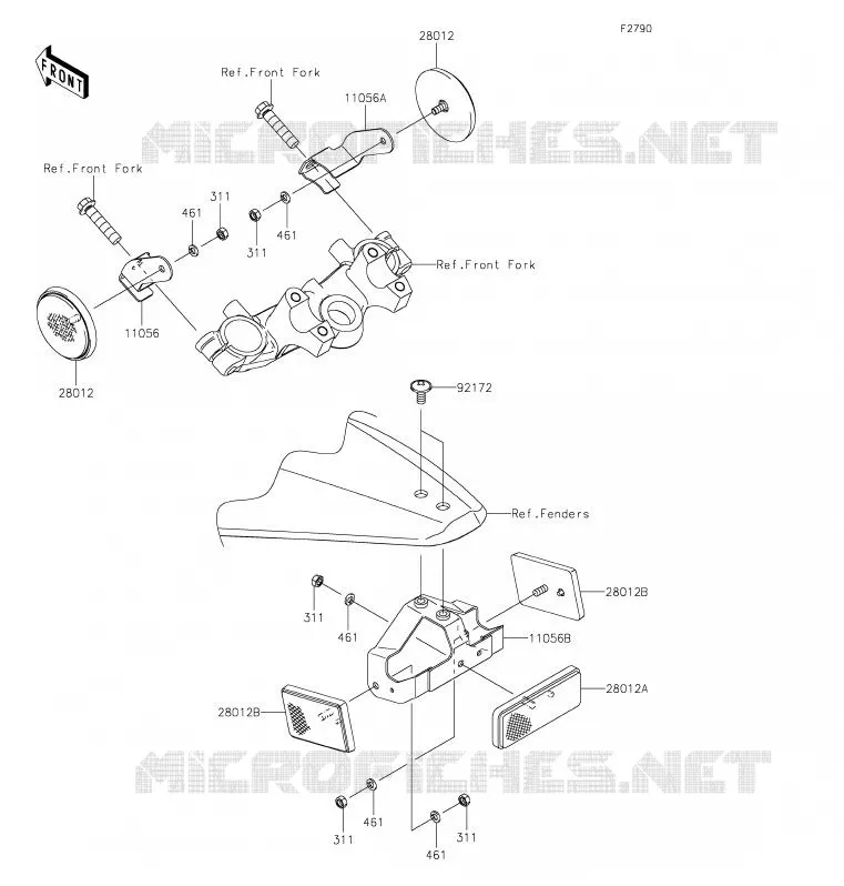 CATADIOPTRES(CN) Kawasaki TOUT-TERRAIN 110 2020 KLX110L  KLX110DLF