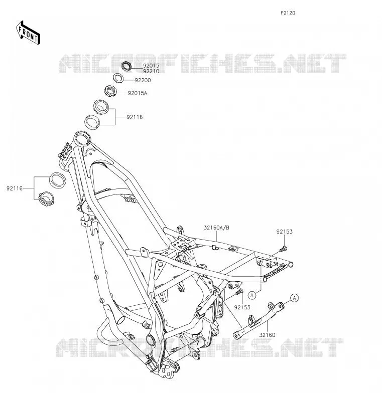 CH&Acirc;SSIS Kawasaki TOUT-TERRAIN 140 2020 KLX140L  KLX140BLF