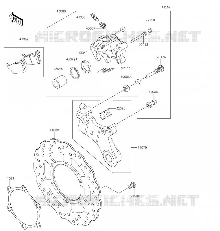 FREIN ARRIERE Kawasaki TOUT-TERRAIN 300 2020 KLX300R  KLX300CLF