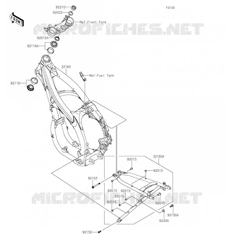 CH&Acirc;SSIS Kawasaki TOUT-TERRAIN 450 2020 KLX450R  KLX450ALF