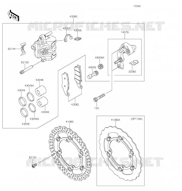 FREIN AVANT Kawasaki TOUT-TERRAIN 450 2020 KLX450R  KLX450ALF