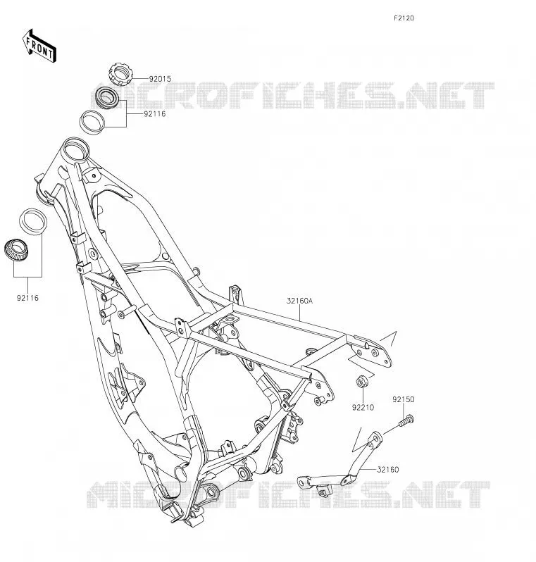 CH&Acirc;SSIS Kawasaki TOUT-TERRAIN 100 2020 KX100  KX100FLF
