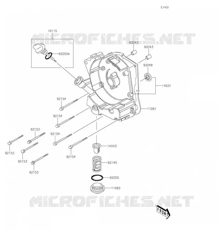 COUVERCLES MOTEUR Kawasaki QUAD 90 2021 KFX90  KSF90AMFNN
