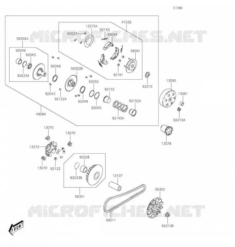 COURROIE Kawasaki QUAD 300 2021 BRUTE FORCE 300  KVF300CMFNN