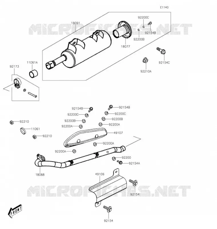 &Eacute;CHAPPEMENT Kawasaki QUAD 300 2021 BRUTE FORCE 300  KVF300CMFNN