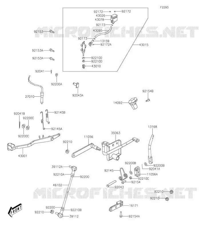 MAITRE CYLINDRE ARRI&Egrave;RE Kawasaki QUAD 300 2021 BRUTE FORCE 300  KVF300CMFNN