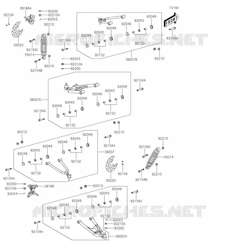 SUSPENSION Kawasaki QUAD 300 2021 BRUTE FORCE 300  KVF300CMFNN