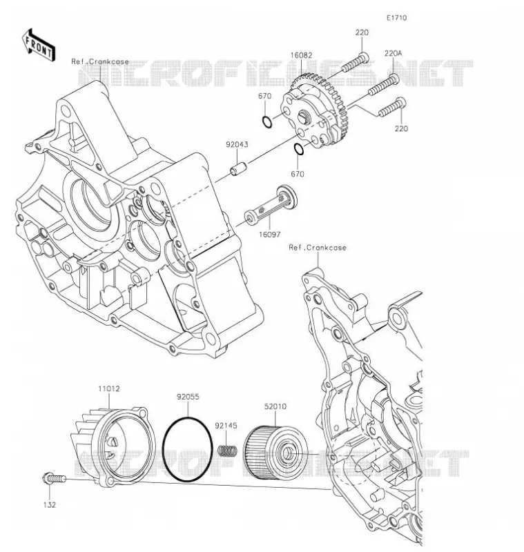 POMPE A HUILE/FILTRE À HUILE Kawasaki MOTOS 125 2021 Z125 PRO  BR125JMFNN