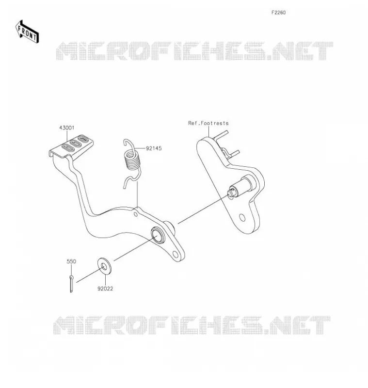 PEDALE DE FREIN Kawasaki MOTOS 125 2021 Z125 PRO  BR125JMFNN