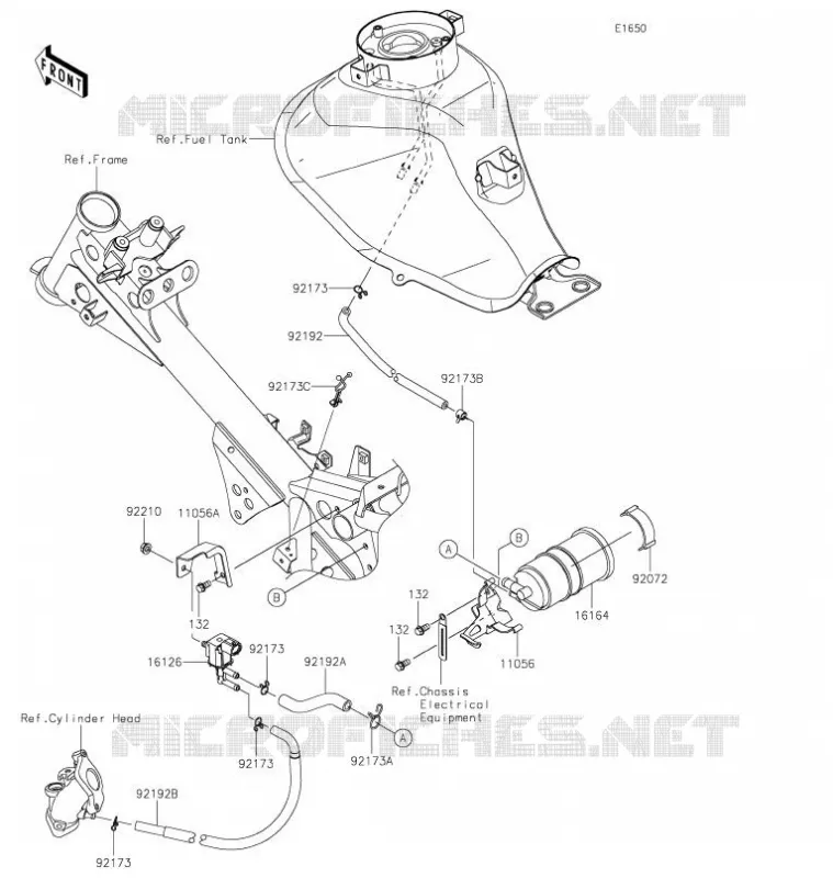 SYSTÈME D'ÉVAPORATION DE CARBURANT(CA) Kawasaki MOTOS 125 2021 Z125 PRO  BR125JMFNN