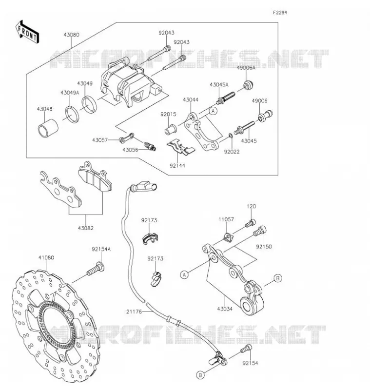 FREIN ARRIERE Kawasaki MOTOS 125 2021 Z125  BR125LMFAN