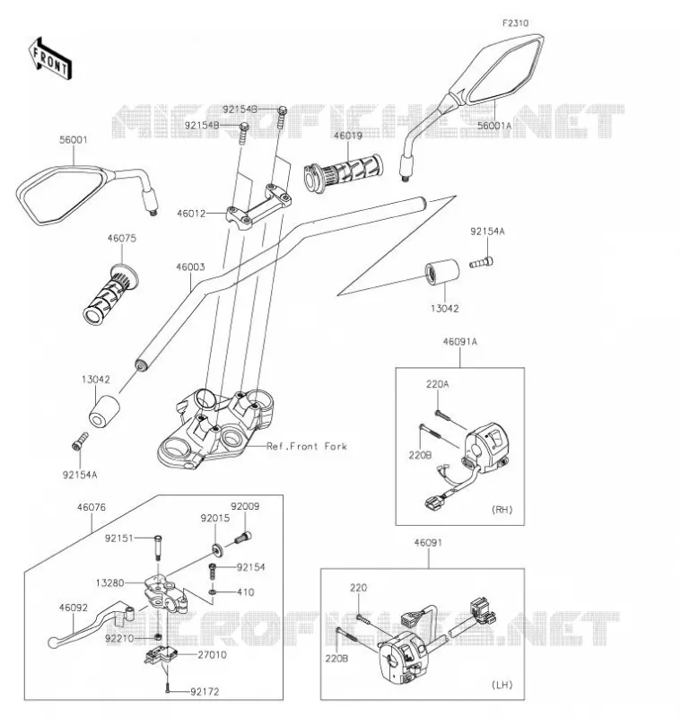 GUIDON Kawasaki MOTOS 125 2021 Z125  BR125LMFAN