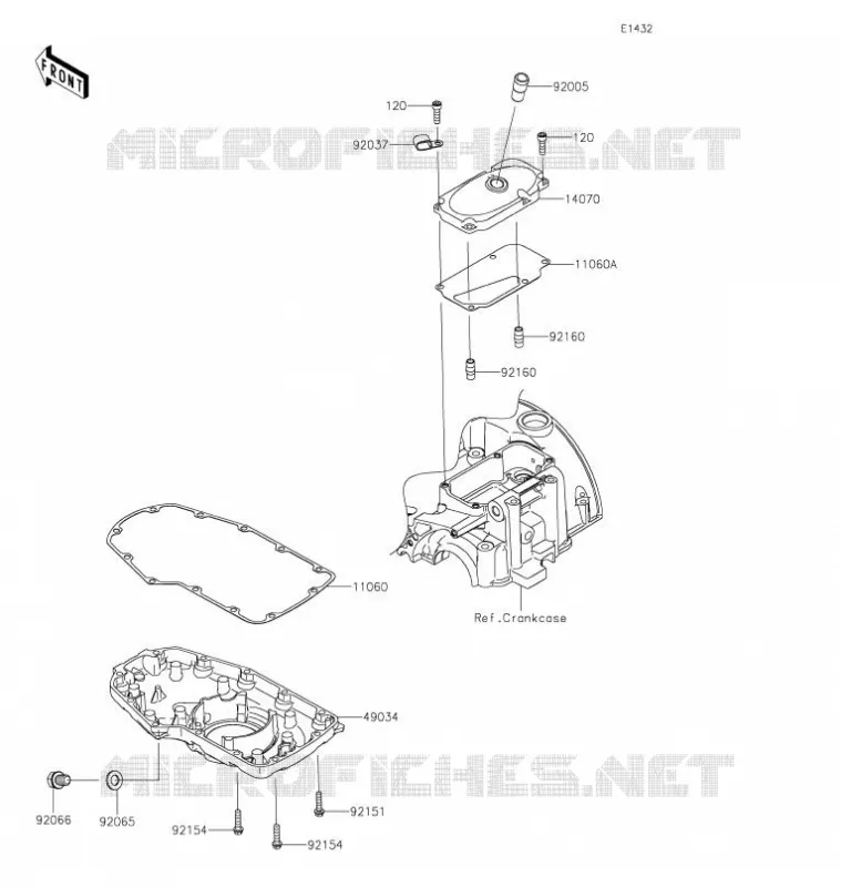COUVERCLE RENIFLARD/CARTER D'HUILE Kawasaki MOTOS 800 2021 W800  EJ800DMFNN