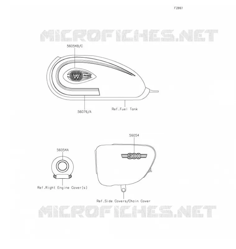AUTOCOLLANT Kawasaki MOTOS 800 2021 W800  EJ800EMFNN