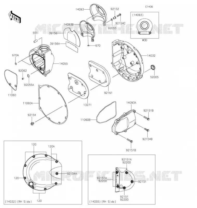 CARTER MOTEUR DROIT(S) Kawasaki MOTOS 800 2021 W800  EJ800EMFNN