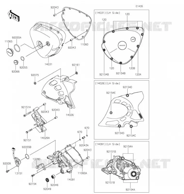 CARTER MOTEUR GAUCHE Kawasaki MOTOS 800 2021 W800 STREET  EJ800FMFNN