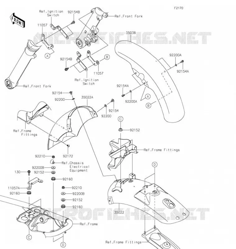 GARDE BOUE Kawasaki MOTOS 800 2021 W800 STREET  EJ800FMFNN