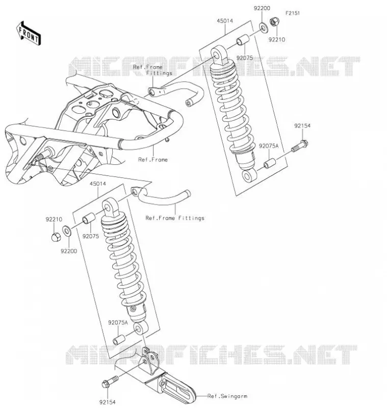 SUSPENSION/AMORTISSEUR Kawasaki MOTOS 800 2021 W800 STREET  EJ800FMFNN