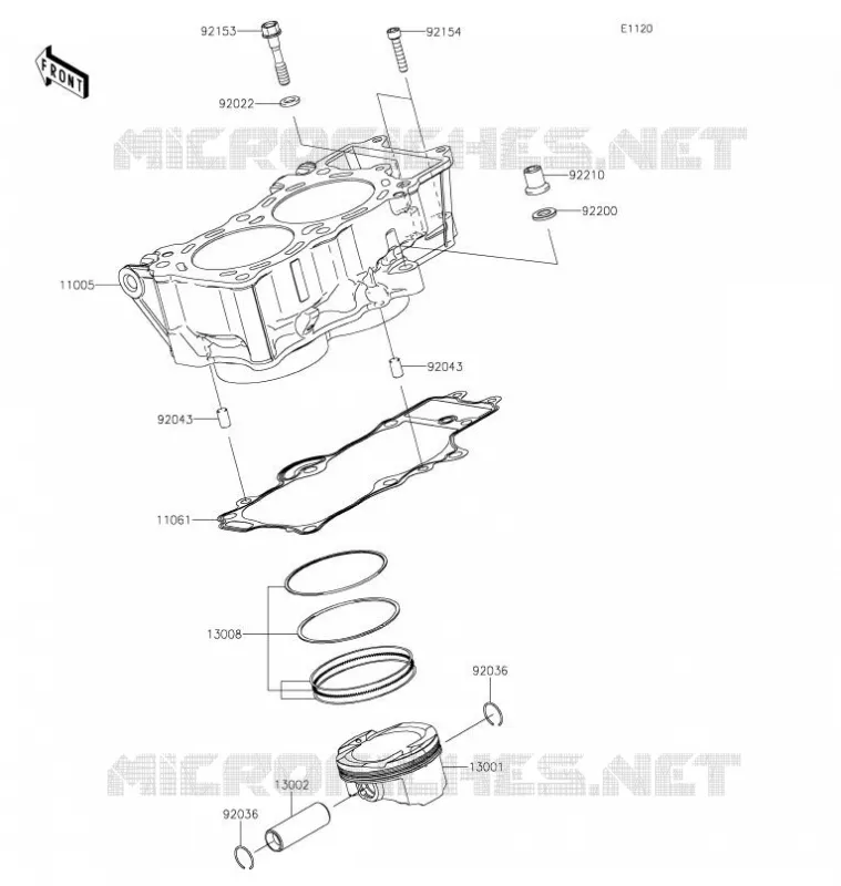 CYLINDRE/PISTON Kawasaki MOTOS 650 2021 VULCAN S  EN650DMFAN