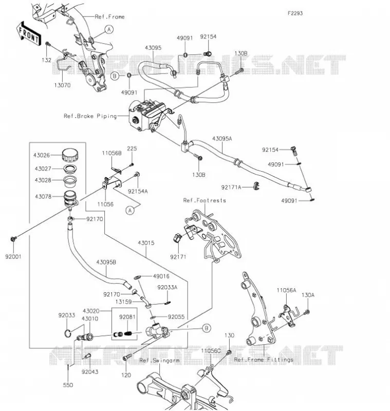 MAITRE CYLINDRE ARRIÈRE Kawasaki MOTOS 650 2021 VULCAN S  EN650DMFNN