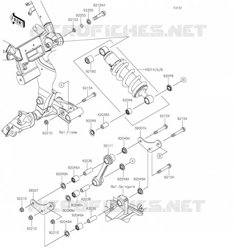 SUSPENSION / AMORTISSEUR Kawasaki MOTOS 650 2021 VULCAN S  EN650DMFNN