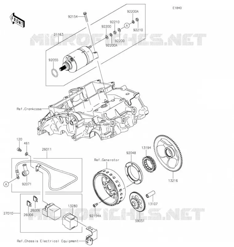 DEMARREUR Kawasaki MOTOS 400 2021 Z400  ER400DMFNN
