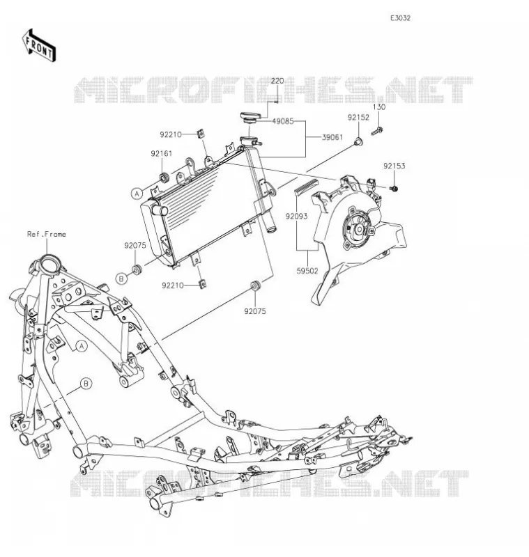 RADIATEUR Kawasaki MOTOS 400 2021 Z400  ER400DMFNN