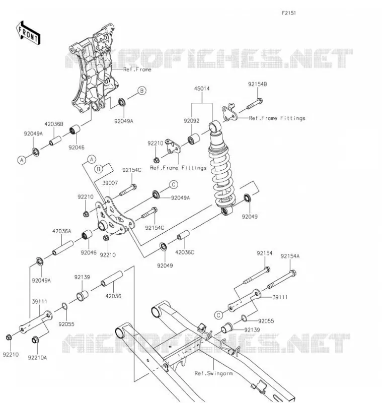 SUSPENSION / AMORTISSEUR Kawasaki MOTOS 400 2021 Z400  ER400DMFNN