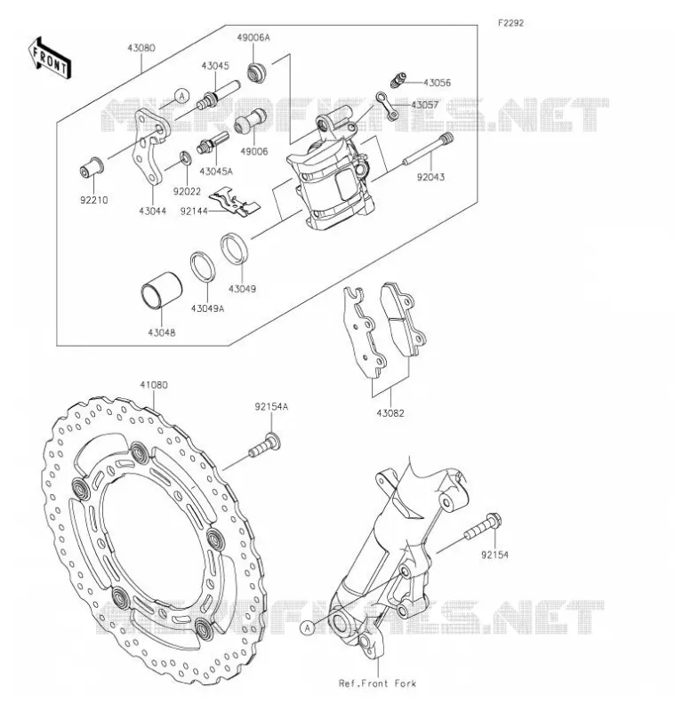 FREIN AVANT Kawasaki MOTOS 400 2021 Z400  ER400DMFNN