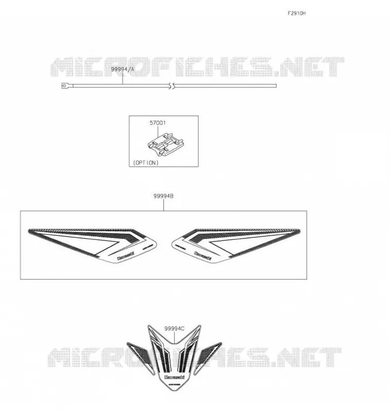 ACCESSOIRE(Decals) Kawasaki MOTOS 400 2021 Z400  ER400DMFNN
