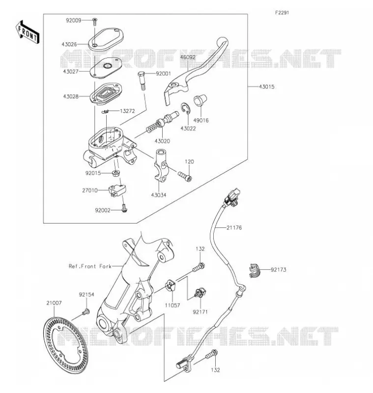 MAITRE CYLINDRE AVANT Kawasaki MOTOS 400 2021 Z400  ER400DMFNN