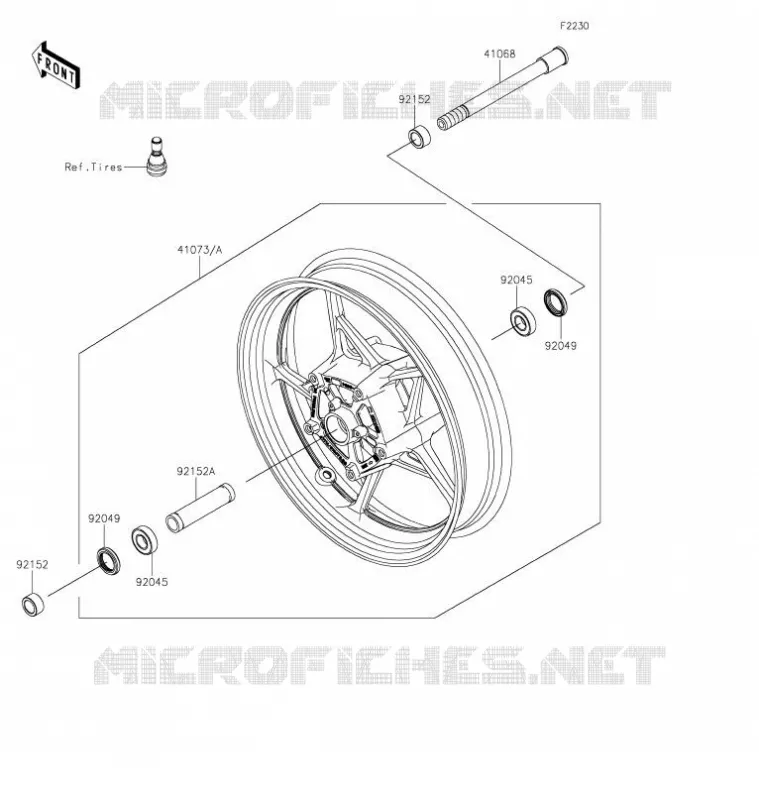 ROUE AVANT Kawasaki MOTOS 650 2021 Z650  ER650KMFAL