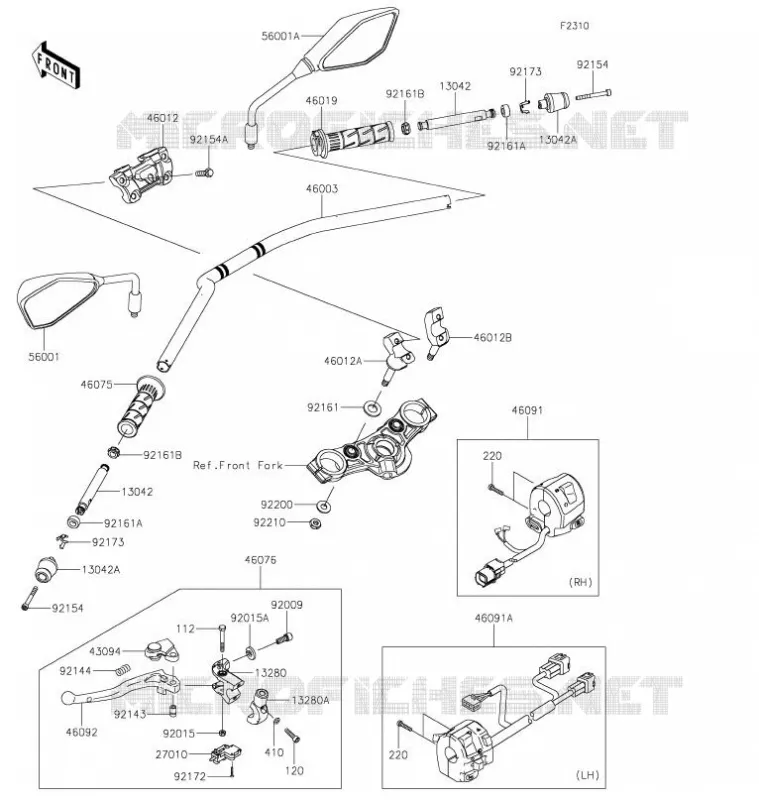 GUIDON Kawasaki MOTOS 650 2020 Z650  ER650LLFA