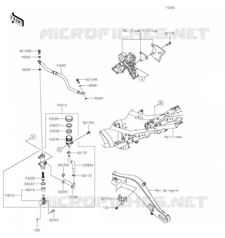 MAITRE CYLINDRE ARRIÈRE Kawasaki MOTOS 650 2021 Z650  ER650LMFNN