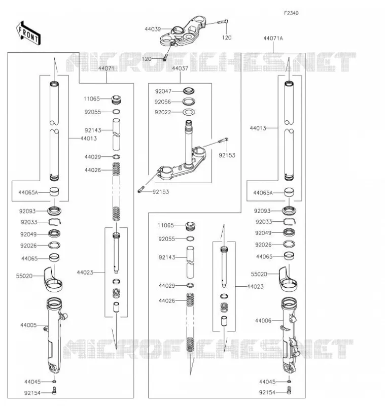 FOURCHE Kawasaki MOTOS 400 2020 NINJA 400  EX400GLF