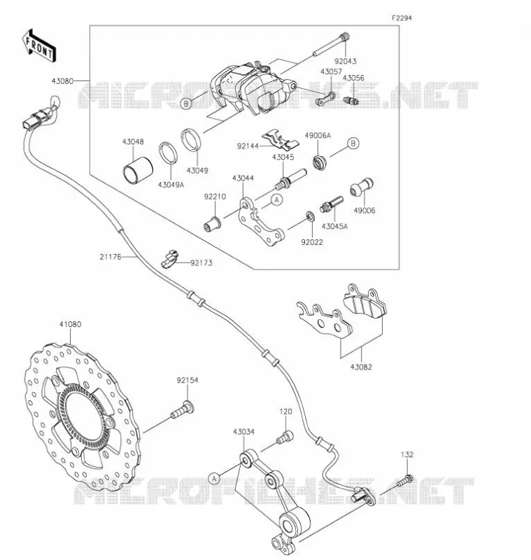 FREIN ARRIERE Kawasaki MOTOS 400 2020 NINJA 400  EX400GLF