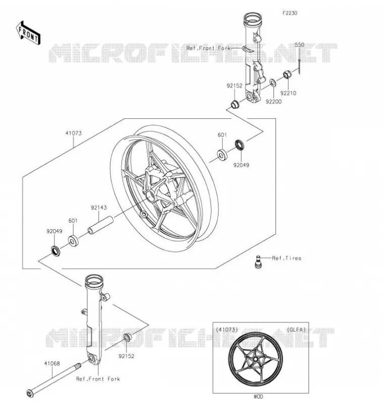 ROUE AVANT Kawasaki MOTOS 400 2020 NINJA 400  EX400GLF
