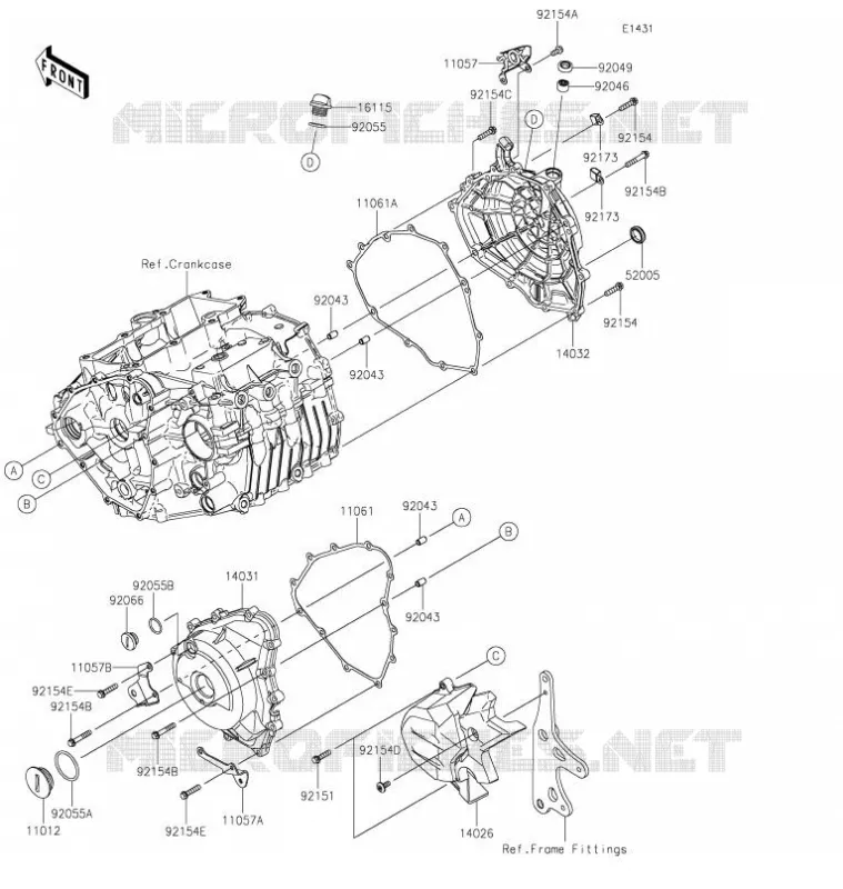 COUVERCLES MOTEUR Kawasaki MOTOS 400 2020 NINJA 400  EX400GLFB