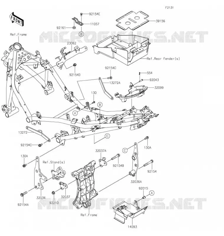 PIECES DE CADRE Kawasaki MOTOS 400 2021 NINJA 400  EX400GMFAN