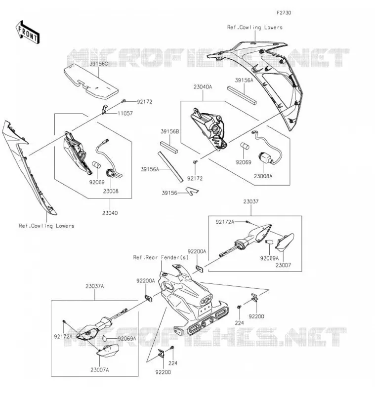 CLIGNOTANTS Kawasaki MOTOS 400 2021 NINJA 400  EX400GMFNN