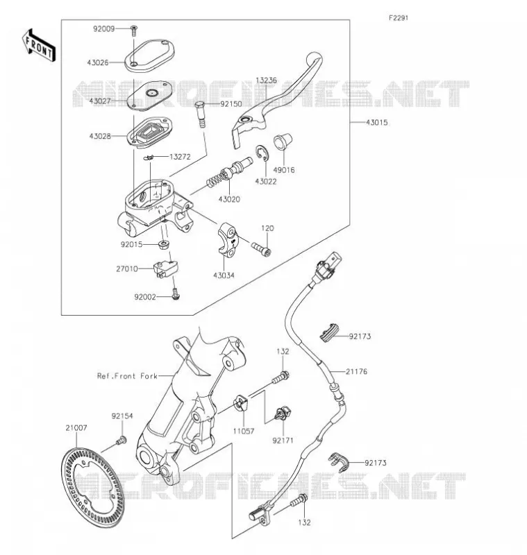 MAITRE CYLINDRE AVANT Kawasaki MOTOS 400 2021 NINJA 400  EX400GMFNN