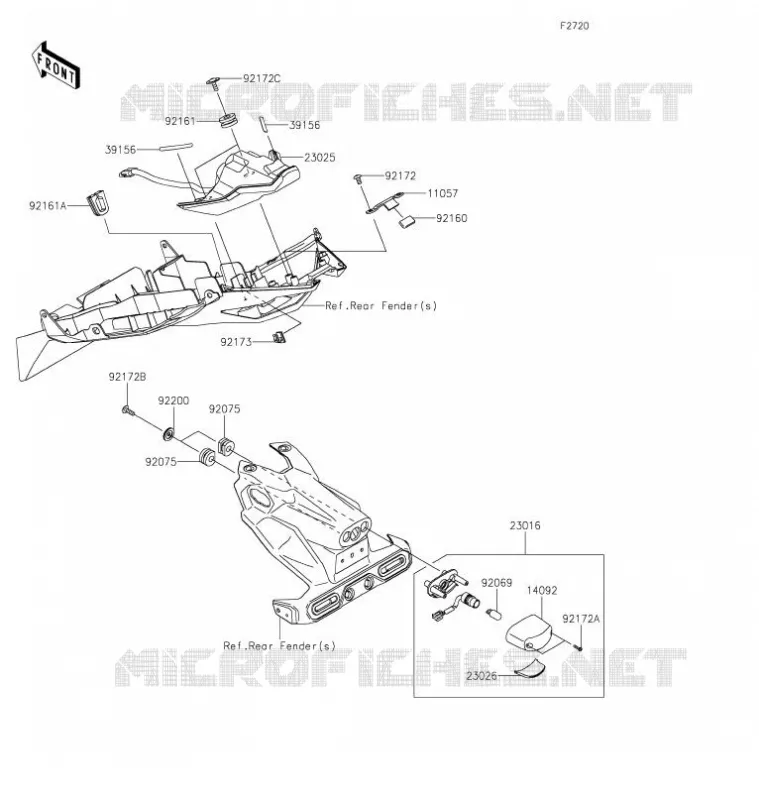 FEU ARRIERE(s) Kawasaki MOTOS 400 2021 NINJA 400  EX400GMFNN